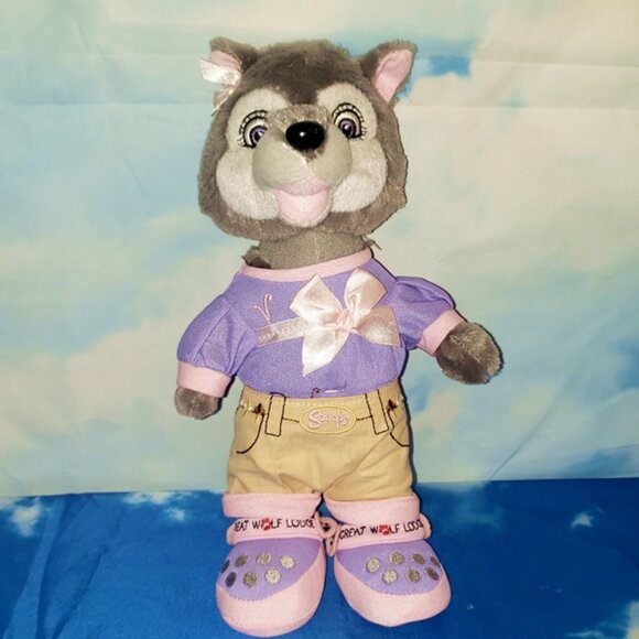 Great Wolf Lodge Other - Violet Scooops Gray Great Wolf Lodge Plush with Light Pink Bows  11” NEW